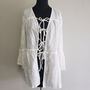 Earthbound White Bell Sleeve Cardigan